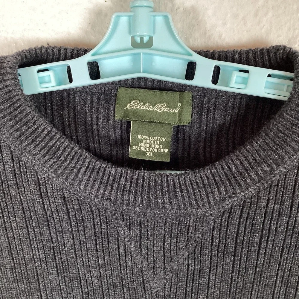 Eddie Bauer Mens Sweater Sz XL Soft Long Sleeve Solid Crew Neck Excellent - Picture 2 of 7